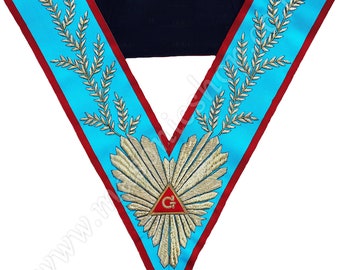 Masonic AASR Scottish Rite WORSHIPFUL MASTER Collar Hand Embroidered