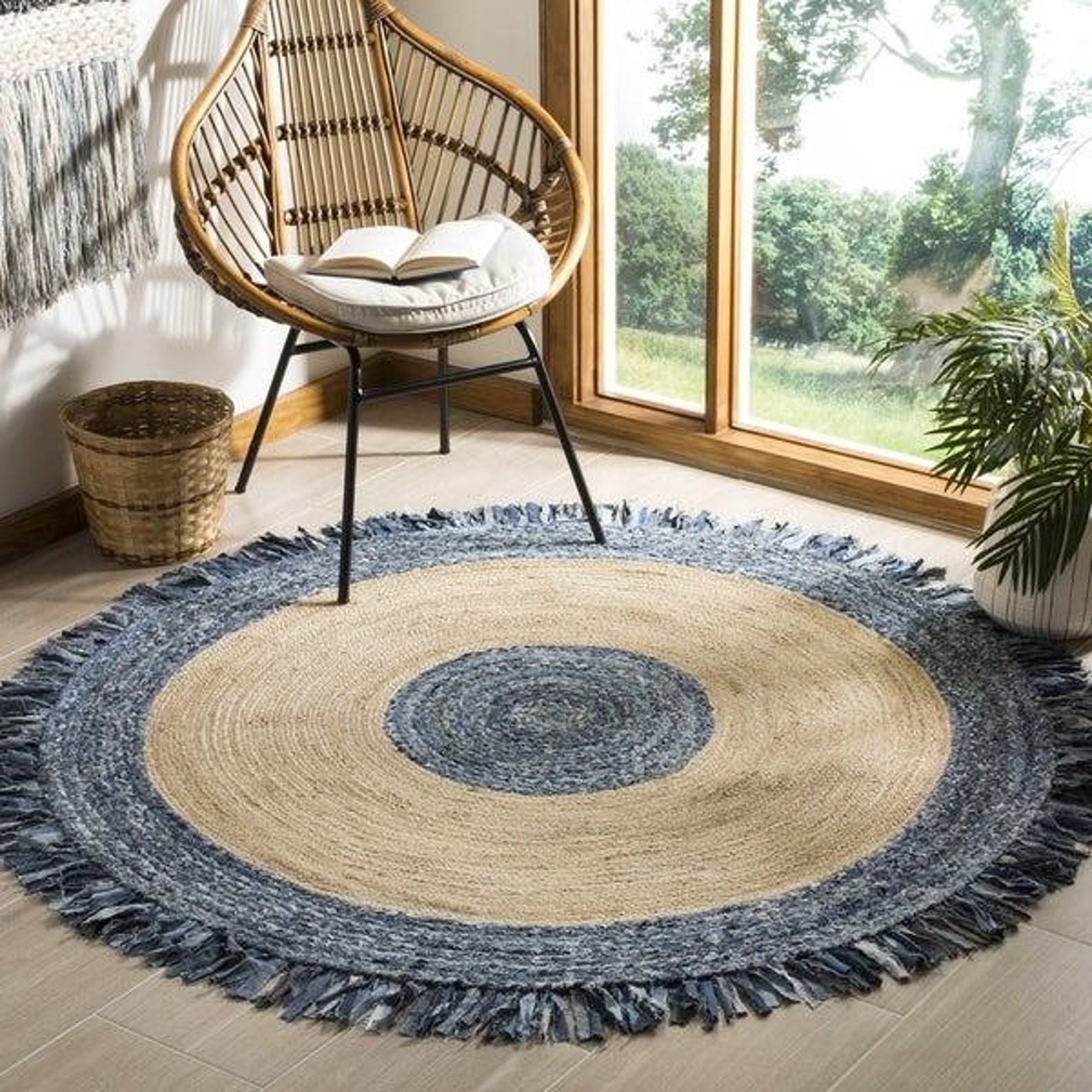 Indian Handmade Casual Cotton Jute Rug for Home Decor Braided Etsy