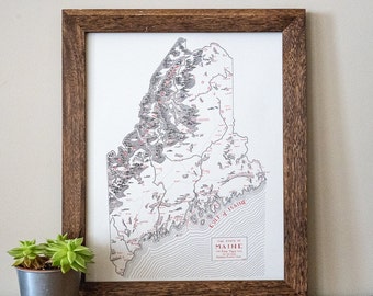 Maine Map Hand drawn fantasy style map