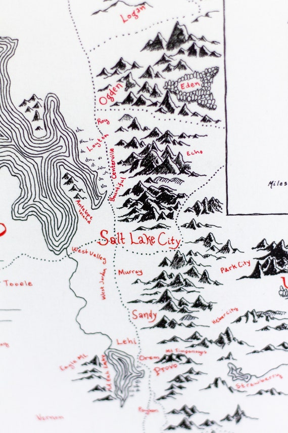 Lord Of Maps Utah Utah Map | Etsy
