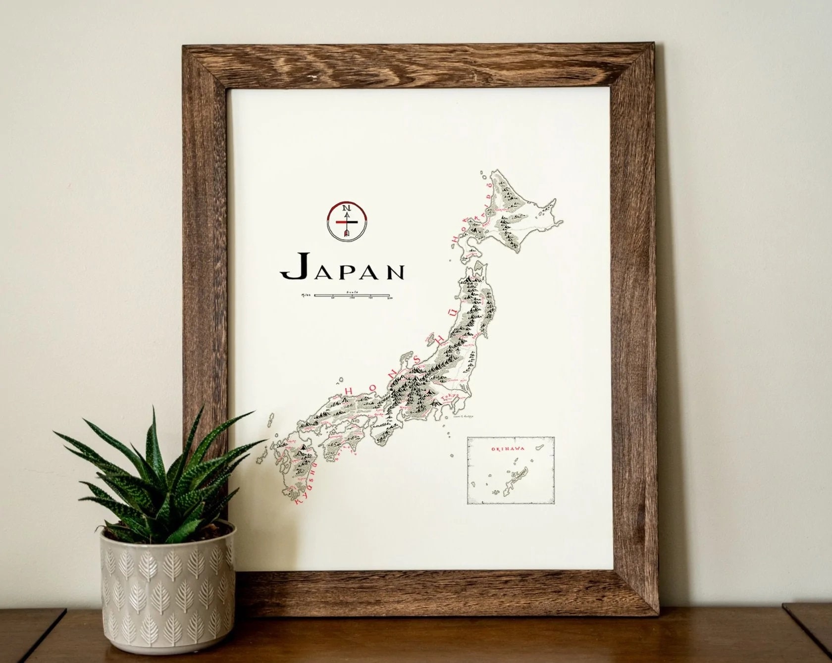 Japan (english) Map Hand Drawn Fantasy Map for Home Decor - Etsy