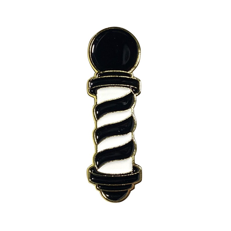 Original Barber Pole Pin black and Gold Etsy