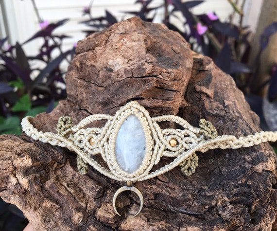 Moonstone Macrame Collana girocollo o diadema donna Accessori -  Italia