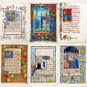 Illuminated Manuscripts Bundle | 34 Medieval Junk Journal Pages | HQ ...