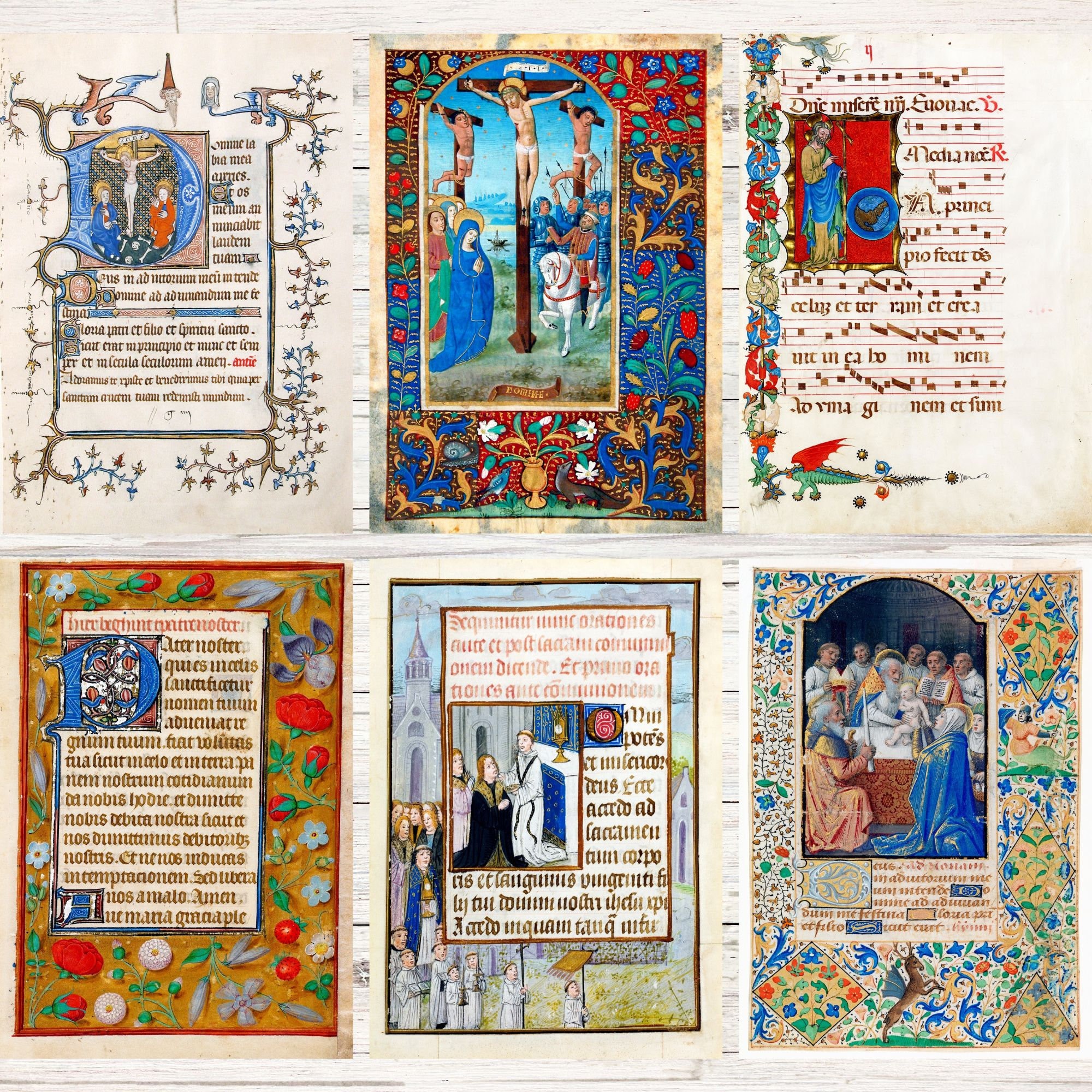 Illuminated Manuscripts Bundle | 34 Medieval Junk Journal Pages | HQ ...