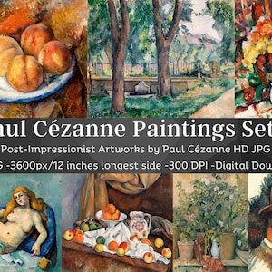 Paul Cezanne Paintings 34 HQ Printable Art Decor Set 2 | Classic Still Life Painting Images Post-Impressionist Art| Digital Download Com.Use