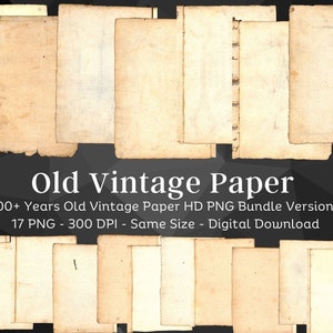 17 Vintage Codex Paper Texture / Photoshop Overlay / Invecchiato Distressed Vintage Antique Grunge Bordi strappati Procreate Paper Bundle / Scrapbook