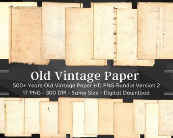 17 Vintage Codex Paper Texture | Photoshop Overlay | Aged Distressed Vintage Antique Grunge Ripped Edges Procreate Paper Bundle | Scrapbook