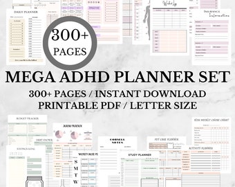 Printable ADHD Planner 2023 | ADHD Bundle | Ultimate Life Organizer | Adhd Journal For Adults | Adhd Productivity Planner| ADHD Organization