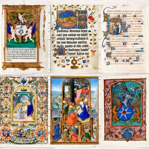 Illuminated Manuscripts Bundle | 34 Medieval Junk Journal Pages | HQ ...