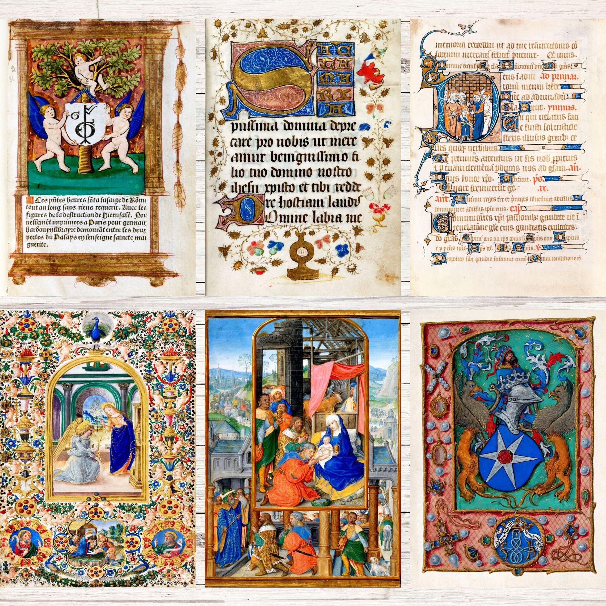 Illuminated Manuscripts Bundle | 34 Medieval Junk Journal Pages | HQ ...