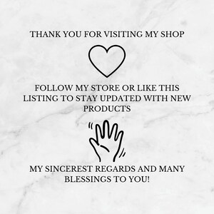 Puede incluir: Gracias por visitar mi tienda. Sigue mi tienda o dale me gusta a esta publicaci&oacute;n para mantenerte actualizado con los nuevos productos. Mis m&aacute;s sinceros saludos y muchas bendiciones!