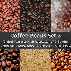 21 Digitale Kaffeebohnen Textur | Digital Kaffee Papier Set 2 | Scrapbook Hintergrund | Geröstete Kaffeebohnen| Sofort Download | Kommerzielle Nutzung