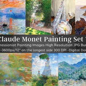 Claude Monet Paintings | 25 HQ Printable Wall Art Decor Set 7| Classic Painting Images| Living Room Impressionist Wall Art| Digital Download