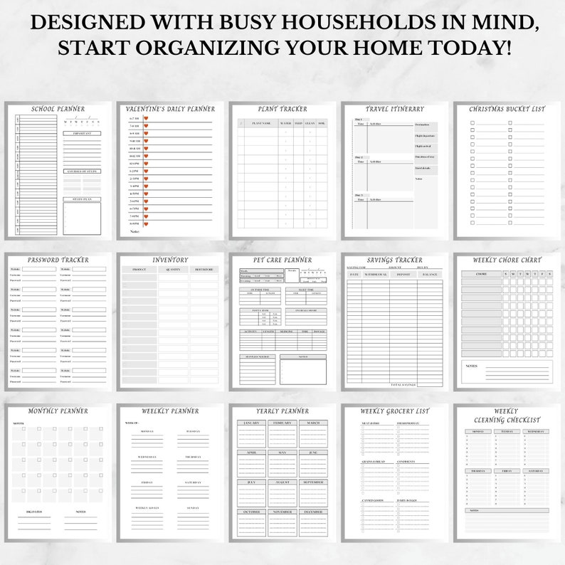 Printable Household Management Binder | Household Planner | Life ...