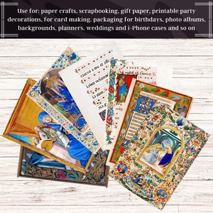 Illuminated Manuscripts Bundle | 34 Medieval Junk Journal Pages | HQ ...