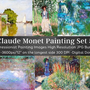 Claude Monet Paintings | 25 HQ Printable Wall Art Decor Set 5| Classic Painting Images| Living Room Impressionist Wall Art| Digital Download