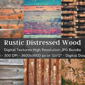 Digital Distressed Wood Texture Pack / 23 Natural Weathered Rustic Wood Paper / Printable Scrapbook Background / Instant Download/ Com. Utilizzo