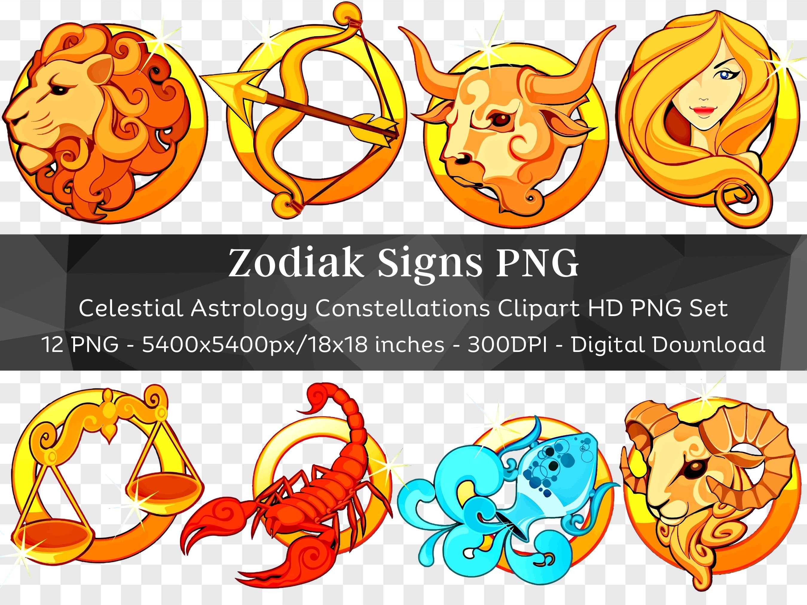 Zodiac Sign Clipart 12 PNG| Aries Taurus Gemini Cancer Leo Virgo ...