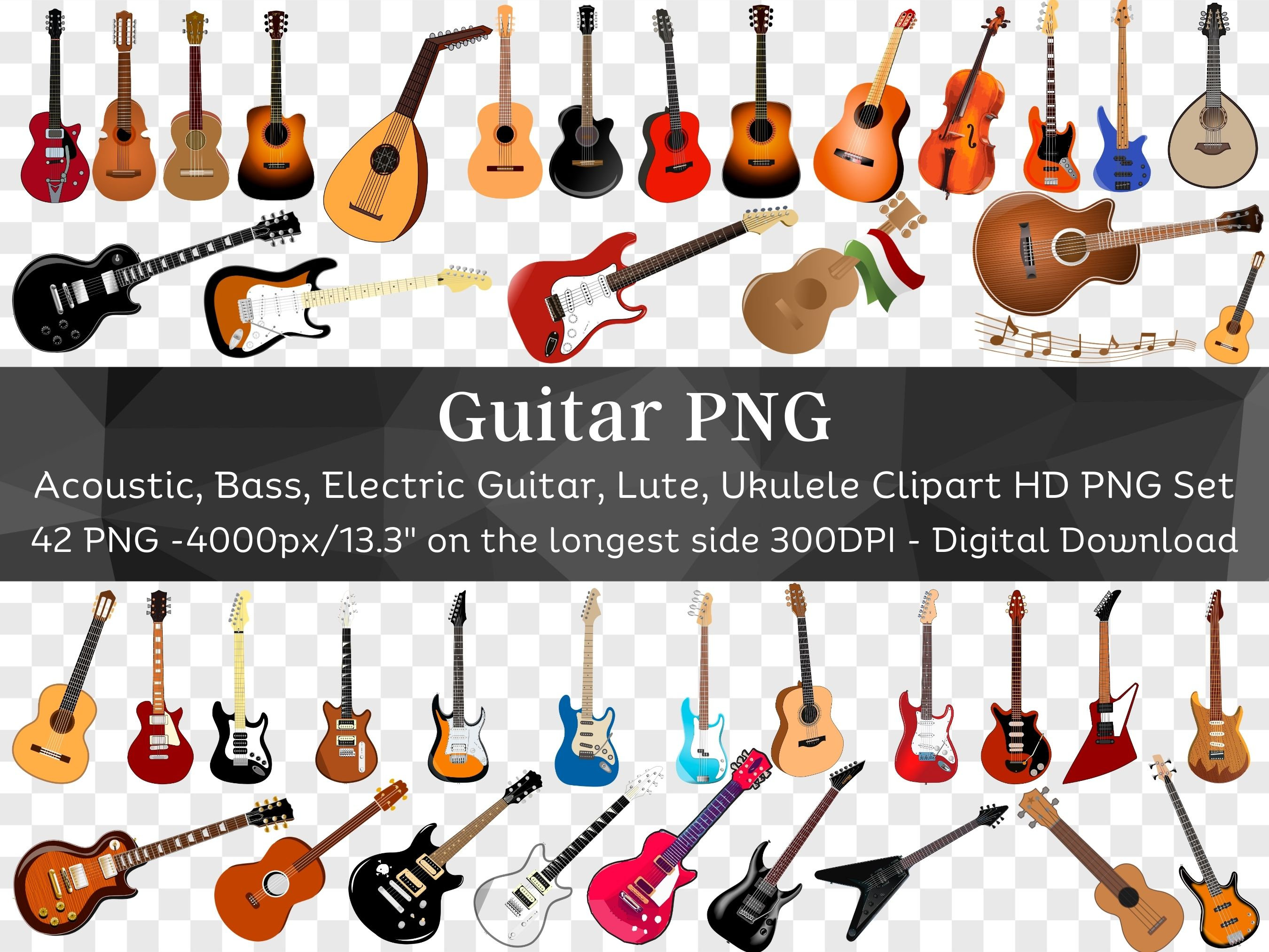Guitar Clipart 42 PNG Acoustic Guitar Bass Guitar Electric Guitar