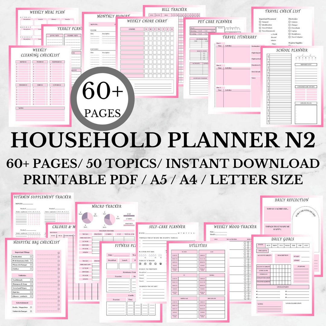 Printable Household Management Binder | Household Planner | Life ...