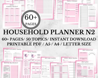 Carpeta de gestión del hogar imprimible / Planificador del hogar / Organizador de vida PDF / Presupuesto del hogar / Plan de limpieza / Gestión del hogar con TDAH