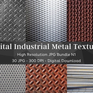 30 Digital Industrial Metal Textures | Diamond Checker Plate | Scrapbook Construction Background| Procreate Texture Bundle| Instant Download