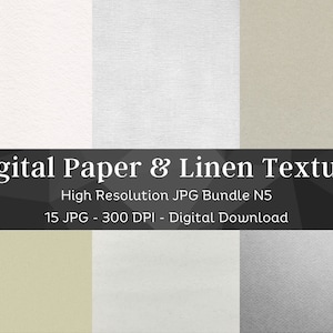 15 Digital Paper Texture | Digital Paper & Linen Surfaces | Photoshop Overlay | Procreate Paper Texture Bundle | Scrapbook| Instant Download