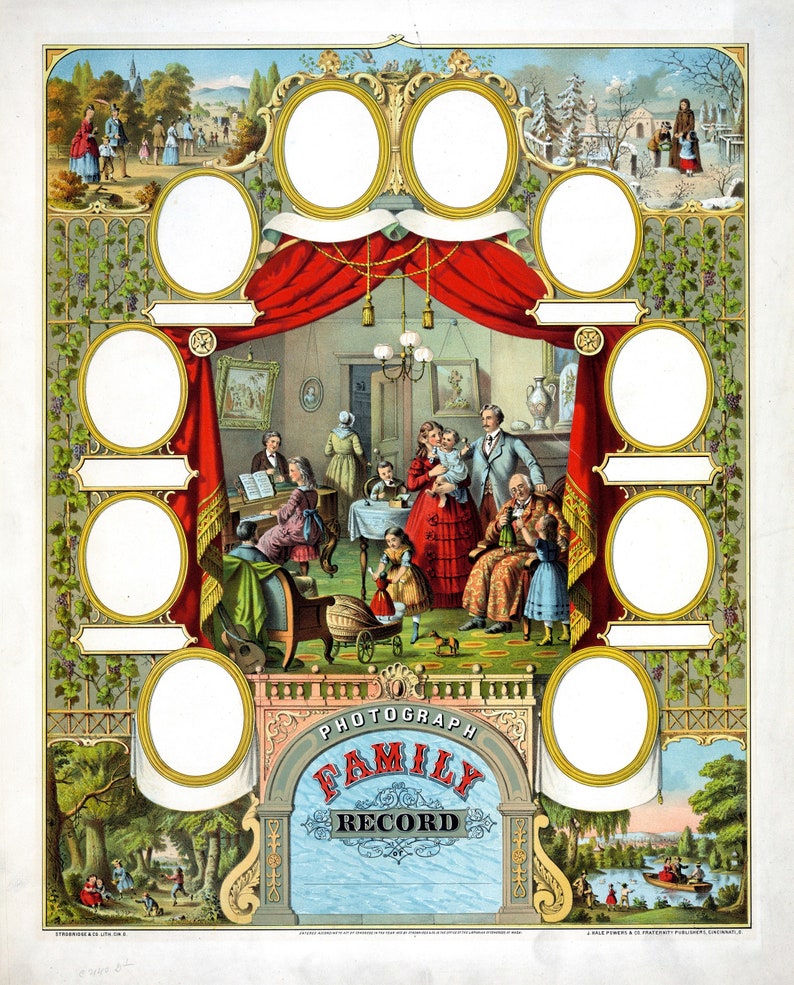 26 Vintage Family Record Template Illustrations V2 | 1800-1900s ...