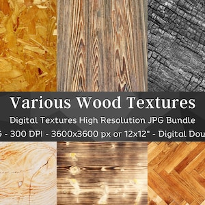 Digital Vari Wood Texture Pack / 24 Natural Weathered Dark & Light Wood Paper / Printable Scrapbook Background / Download istantaneo / Com. Utilizzo