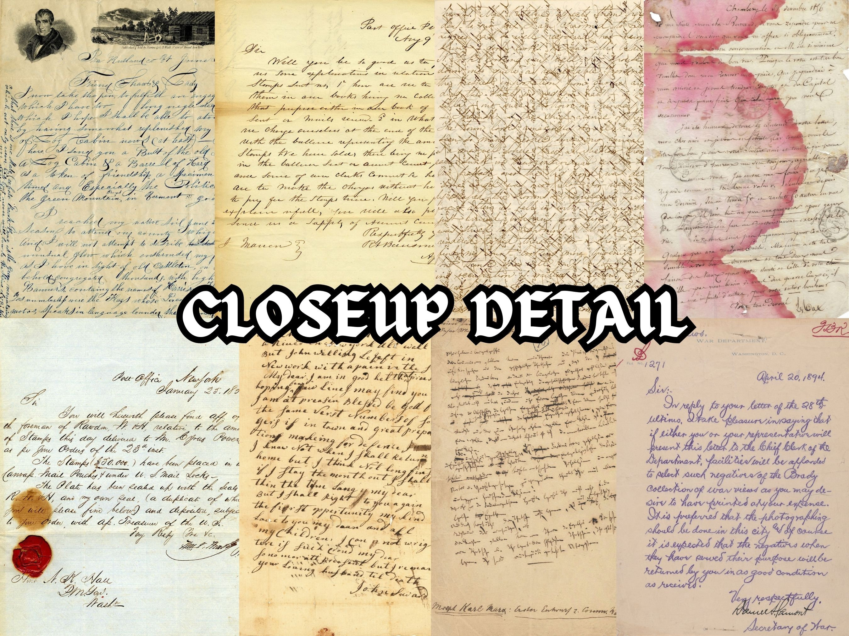 Retro Typed Notes 65 Vintage Handwritten Letters & Notes | Paper Bundle | Old Digital ...