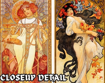 Alphonse Mucha Long Artwork Poster Images Set 1 | 45 HQ Digital