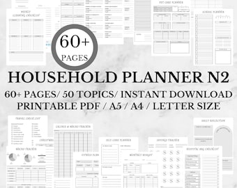 Planejador doméstico | Gerenciamento residencial de TDAH | Pasta de gerenciamento doméstico para impressão | Organizador de vida PDF | Orçamento Familiar | Plano de Limpeza