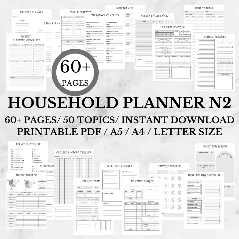 Household Planner | ADHD Home Management | Printable Household ...