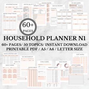 Household Planner | Life Organizer PDF | Printable Household Management Binder | ADHD Home Management | Household Budget | Cleaning Plan