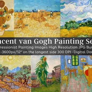 Vincent van Gogh Paintings | 25 HQ Printable Art Decor Set 4 | Classic Painting Images| Living Room Impressionist Wall Art| Digital Download