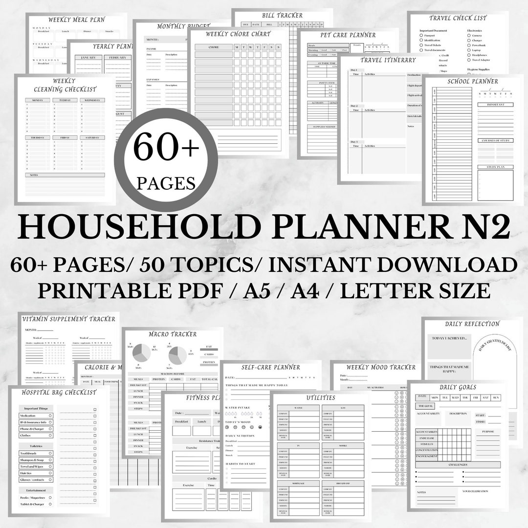 Printable Household Management Binder | Household Planner | Life ...
