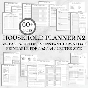 Printable Household Management Binder | Household Planner | Life Organizer PDF | Household Budget | Cleaning Plan | ADHD Home Management