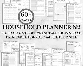 Carpeta de gestión del hogar imprimible / Planificador del hogar / Organizador de vida PDF / Presupuesto del hogar / Plan de limpieza / Gestión del hogar con TDAH