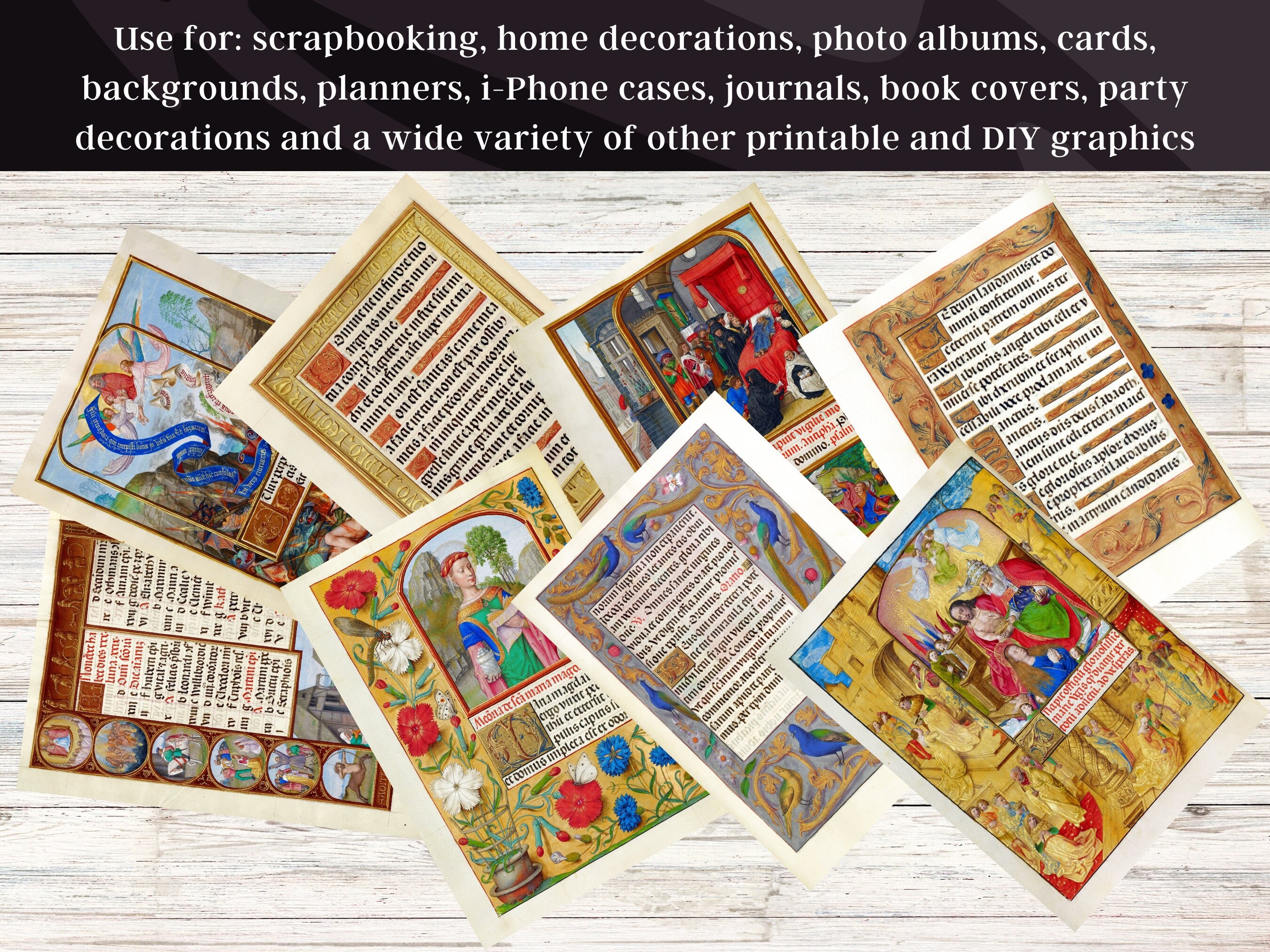Illuminated Manuscript 42 Medieval Religious Renaissance Illustrations ...