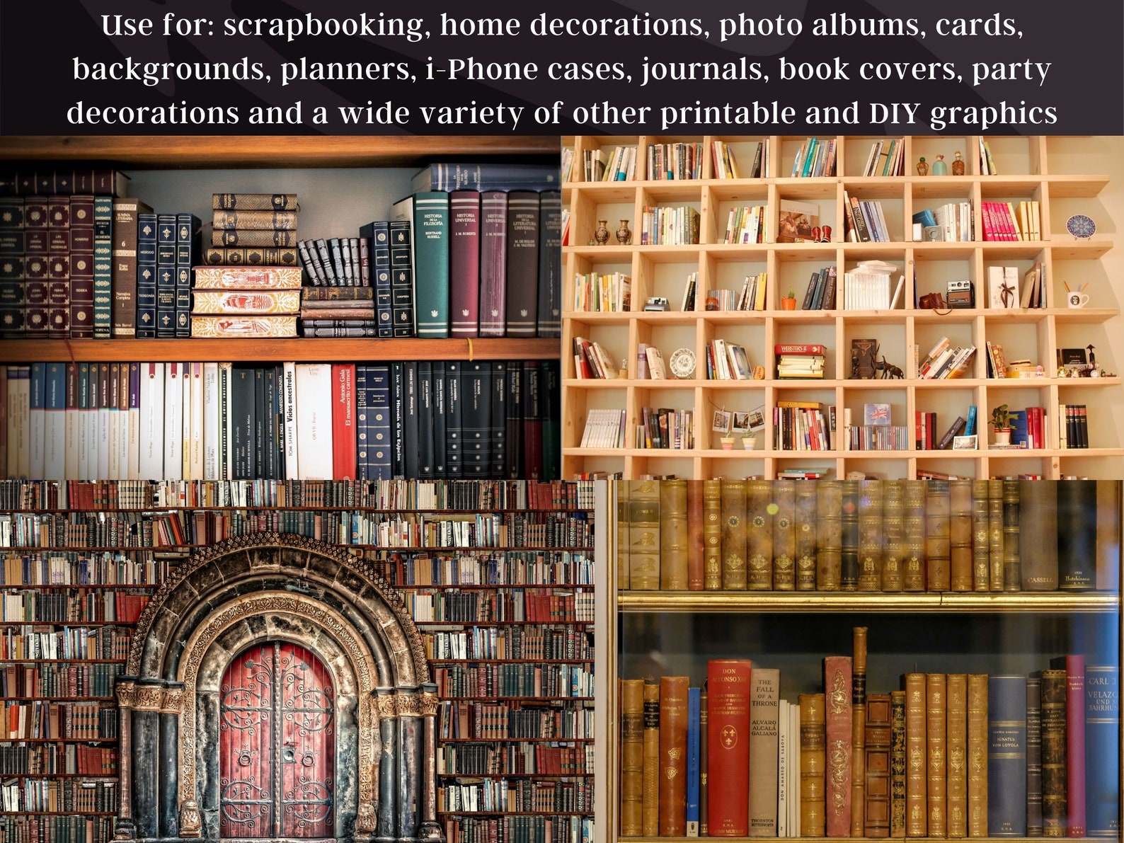 30 Library Book Bookcase Shelves Images Dollhouse Books Etsy