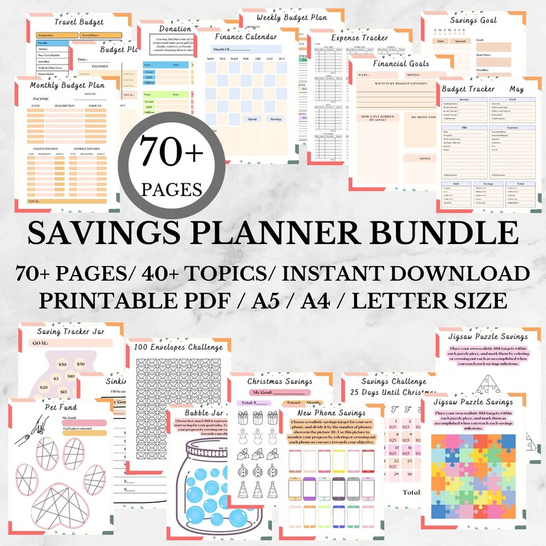 Visual Savings Tracker Printable Savings Challenge Valentines Day