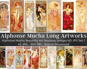 Alphonse Mucha アート作品 2点セット Amazon.com: Alphonse Mucha Prints - Set of 2 (11x14 Inches