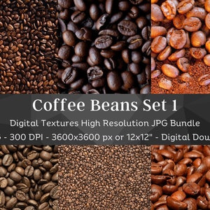 21 Digitale Kaffeebohnen Textur | Digitales Kaffee-Papier Set 1 | Scrapbook Hintergrund | Geröstete Bohnen| Sofortdownload| Kommerzielle Nutzung