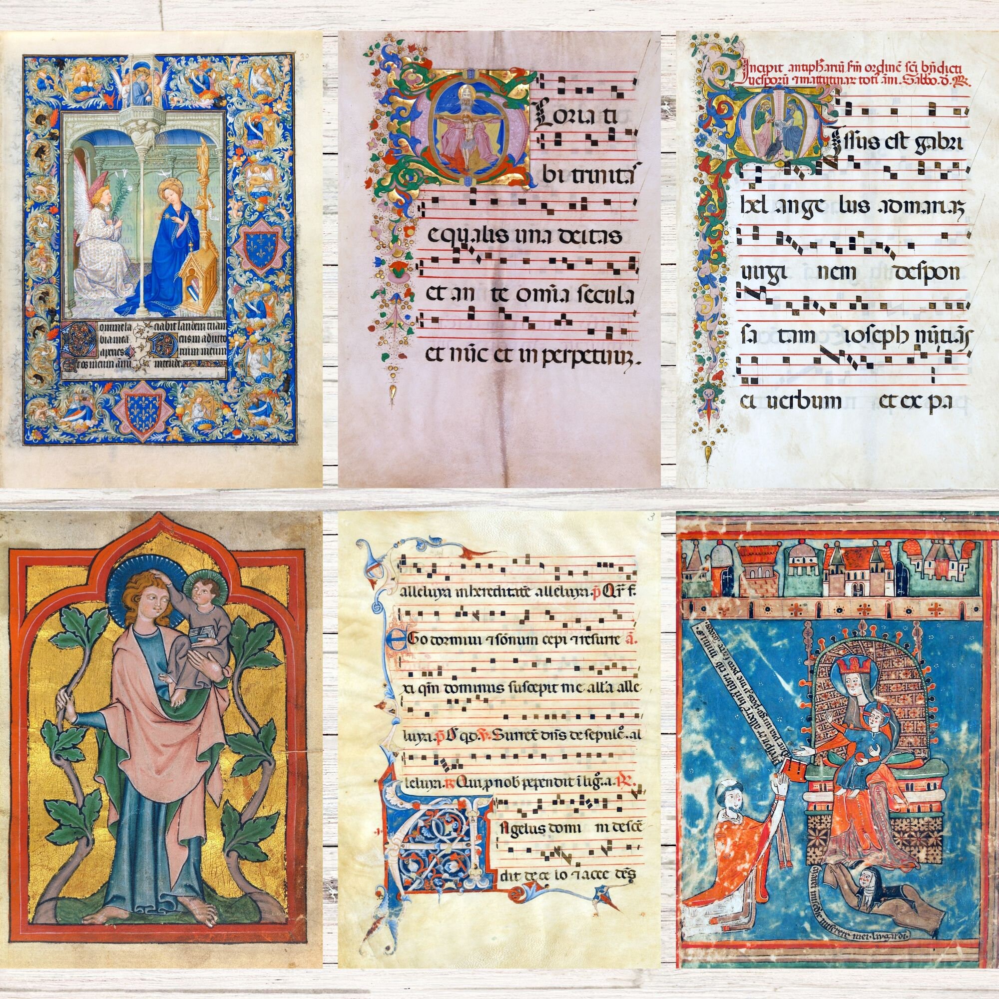 32 Illuminated Manuscripts Pages | Medieval Junk Journal | Book of ...