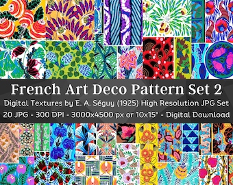 20 Vintage Digital Art Nouveau Floral Patterns | Carpets Art Texture | Scrapbook Junk Journal | Retro Wallpapers| Instant Download| Com. Use