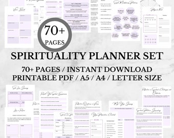 Spirituality Planner Printable | Mental Health Journal | Anxiety Journal | Manifestation Planner Pdf | Self-Care Worksheet | Awakening A4 A5