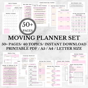 Moving Planner Printable | Moving Binder Pdf | Moving Checklist, List, Gift | Declutter Planner | Moving Tips & Hacks | Cleaning Checklist