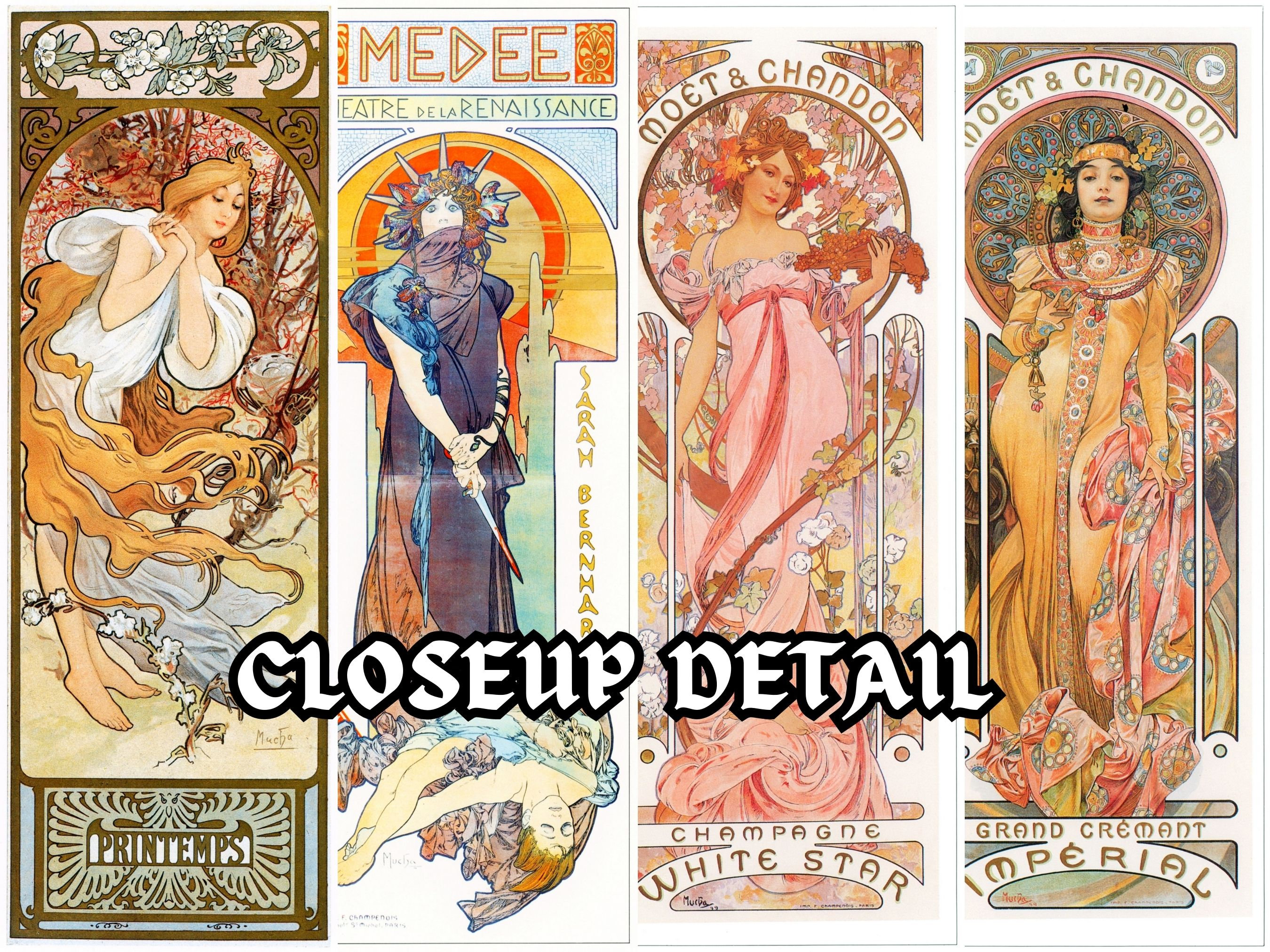 Alphonse Mucha Long Artwork Poster Images Set 1 | 45 HQ Digital