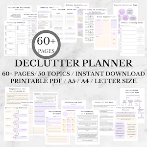 Declutter Planner | Decluttering Tips | ADHD Household Planner| Life Organizer Pdf| Printable Household Management Binder| Cleaning Schedule